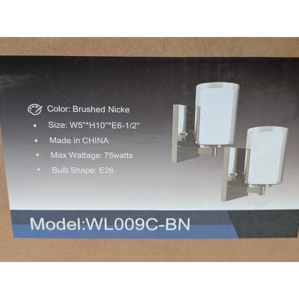 Sconces,Wall Sconces, 2‎ Modern Vanity Lights wi Double Clear Glass Shade